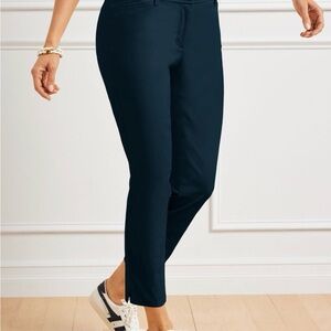 NWT Talbots Size 4 Navy Blue Perfect Crop Pants Slim Leg Women’s NEW